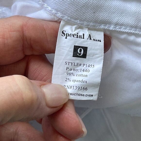 Special A Ankle Skinny Jeans in White Denim, Size 9 - Picture 5 of 10